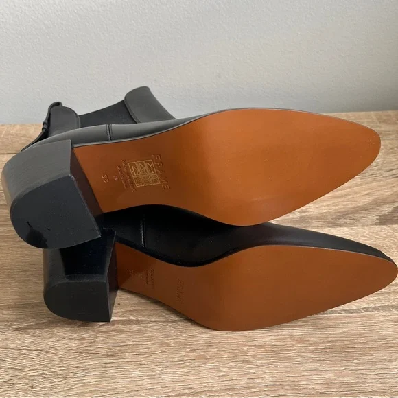 Frame Le Lexington Black Boots Chelsea Bootie Sleek Ankle Boot 7.5 NEW NWT - Picture 7 of 9